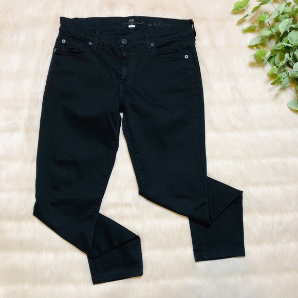 7 For All Mankind The Skinny Black Jeans - Picture 8 of 9